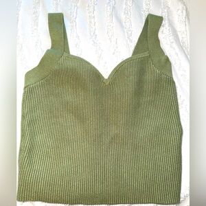 Abercrombie & Fitch Olive Green Ribbed Tank Top